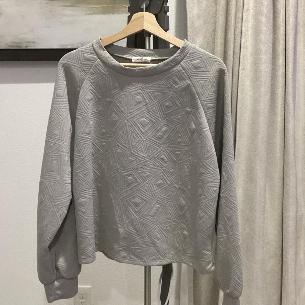 Gray Textured Women's Top